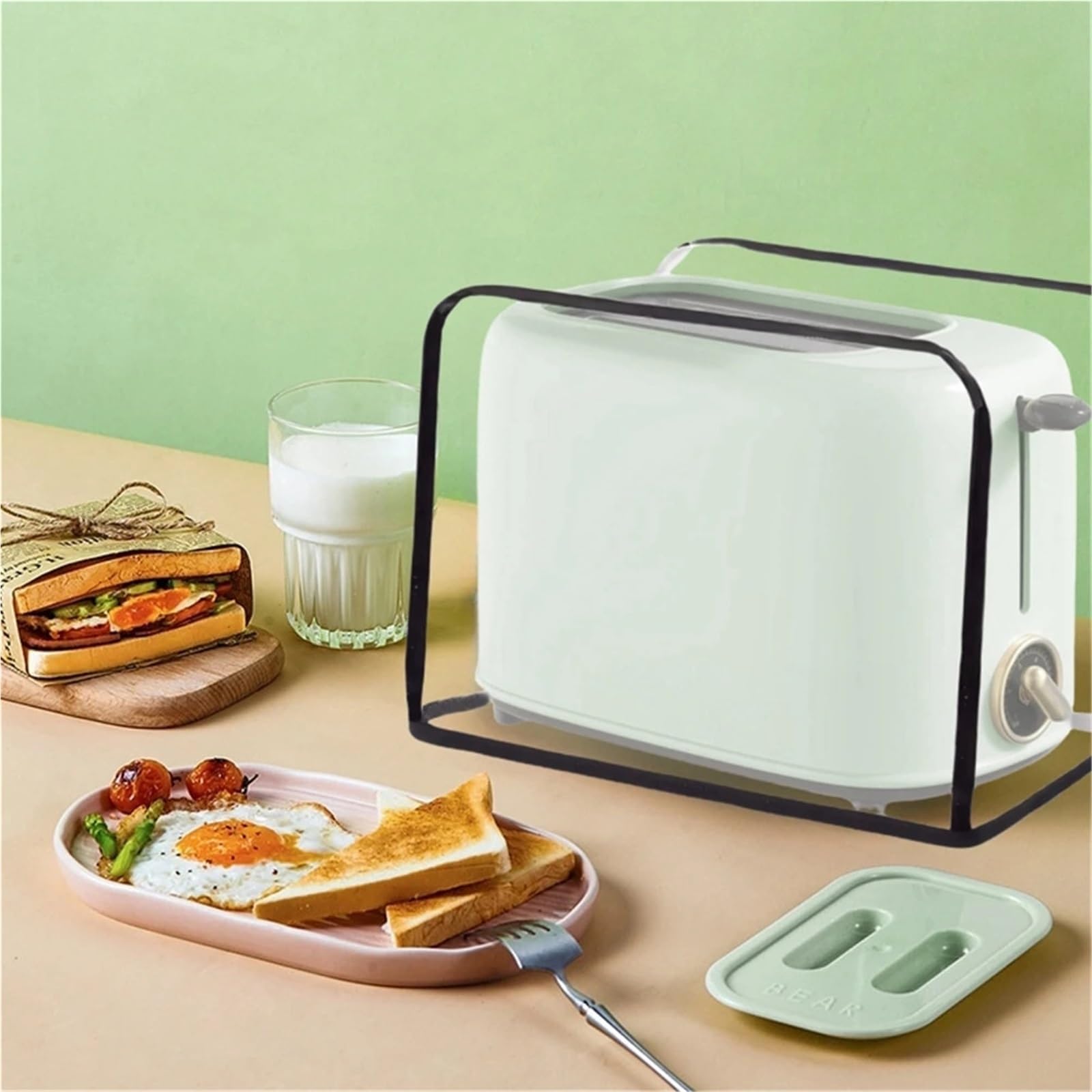 Cubierta para Tostadora 1 Funda for tostadora, decoración del hogar, Accesorios de Cocina, Lavable, Transparente, a Prueba de Polvo. para ElectrodoméSticos De Cocina Tostadores