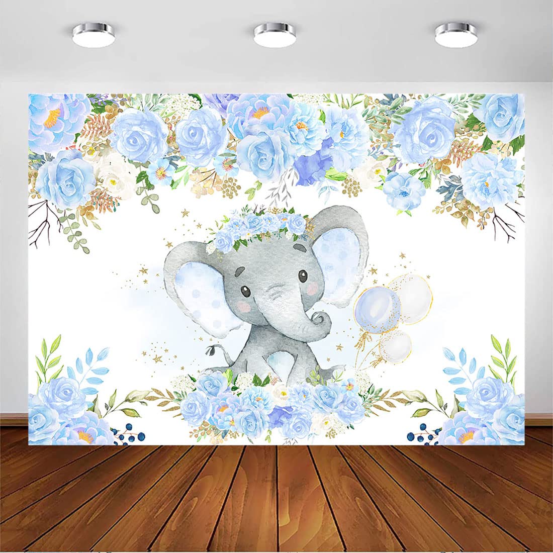 Babyparty-Hintergrund „It‘s A Girl“ Mit Elefanten & Blumen – 210x150 Cm Vinyl, Rosa