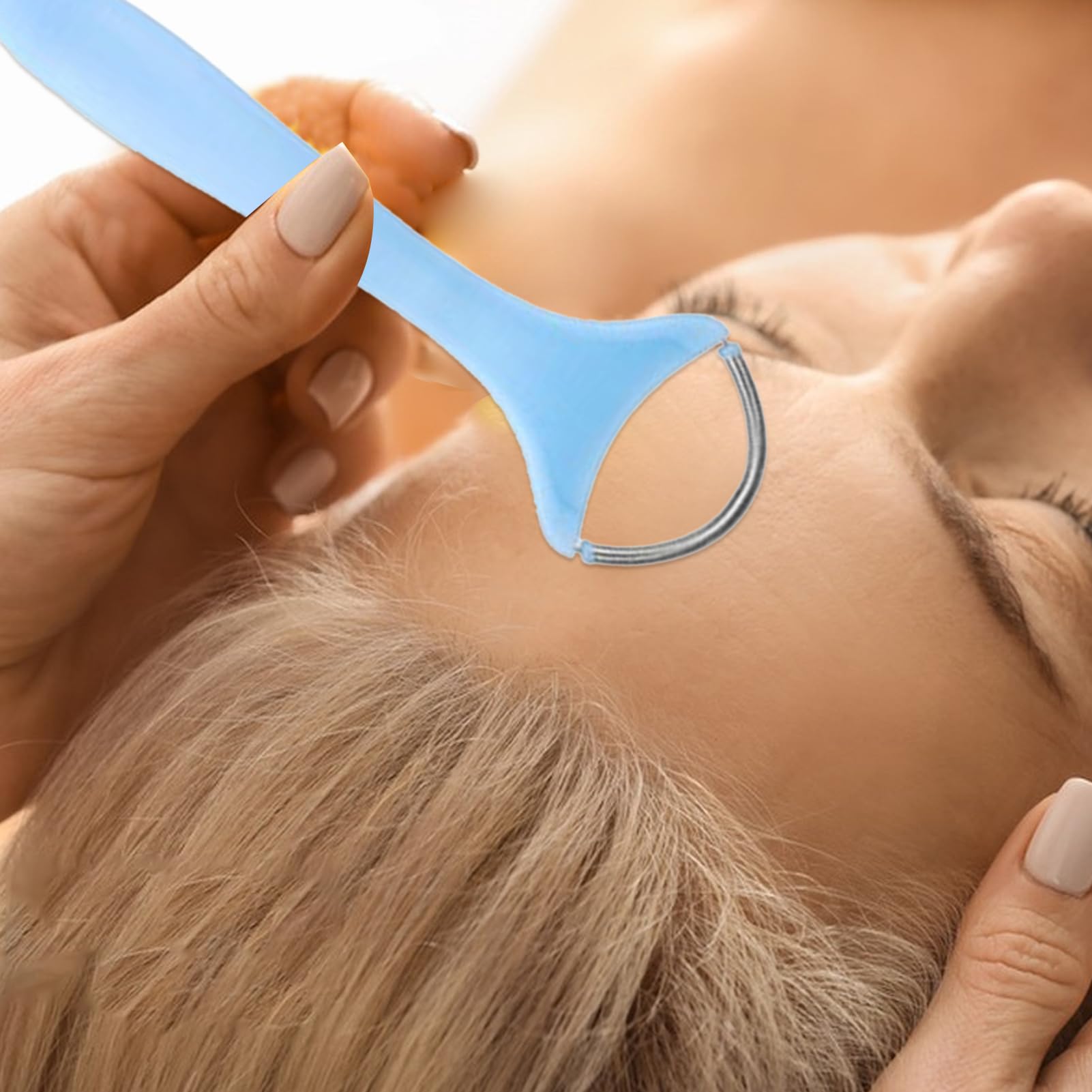 Spring Remover, Epilator Manuell mit Edelstahlfäden, multifunktionale und tragbare Gesichtshaarrolle für Oberlippen, Kinn, Wangen und Hals