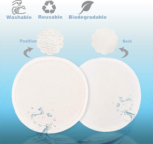 Miniatura 5 de PHOGARY 14PCS Washable Nursing Pads, Reusable Organic Bamboo Breast Pads with Laundry Bag and Storage Bag - Soft, Absorbent, Hypoallergenic, Eco