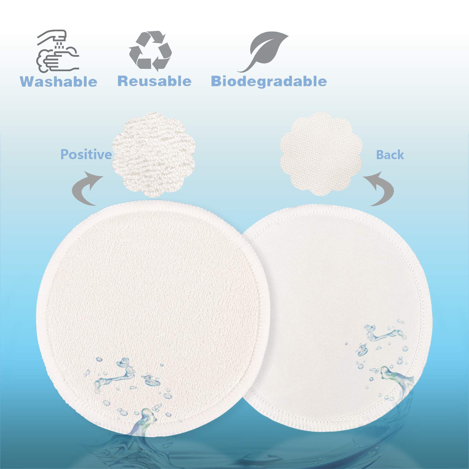 PHOGARY 14PCS Coussinets d'allaitement lavables, Réutilisable Bambou Bio Coussinets d'allaitement avec Sac à Linge et Sac de Rangement - Absorbant, hypoallergénique, Tapis écologiques d'allaitement PHOGARY 14PCS Coussinets d'allaitement lavables, Réutilisable Bambou Bio Coussinets d'allaitement avec Sac à Linge et Sac de Rangement - Absorbant, hypoallergénique, Tapis écologiques d'allaitement