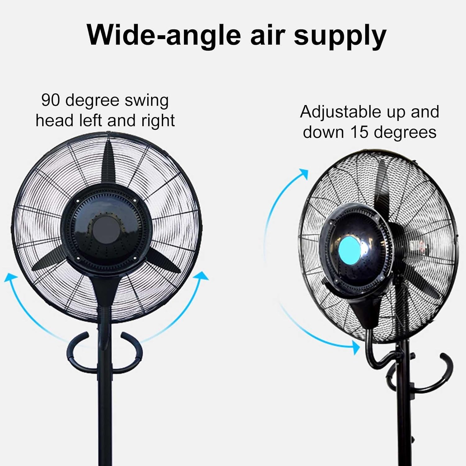 Commercial Oscillating Misting Fan with Water Tank, 3-Speed Spray Cooling for Outdoor Areas, Factories, and Hotels(White)