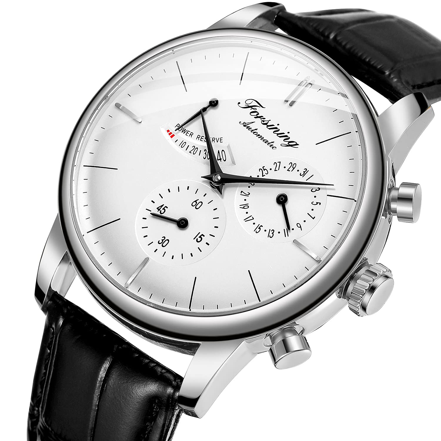 Forsining Herren Automatikuhr Gangreserve Datumsanzeige Mode Mechanische Armbanduhr