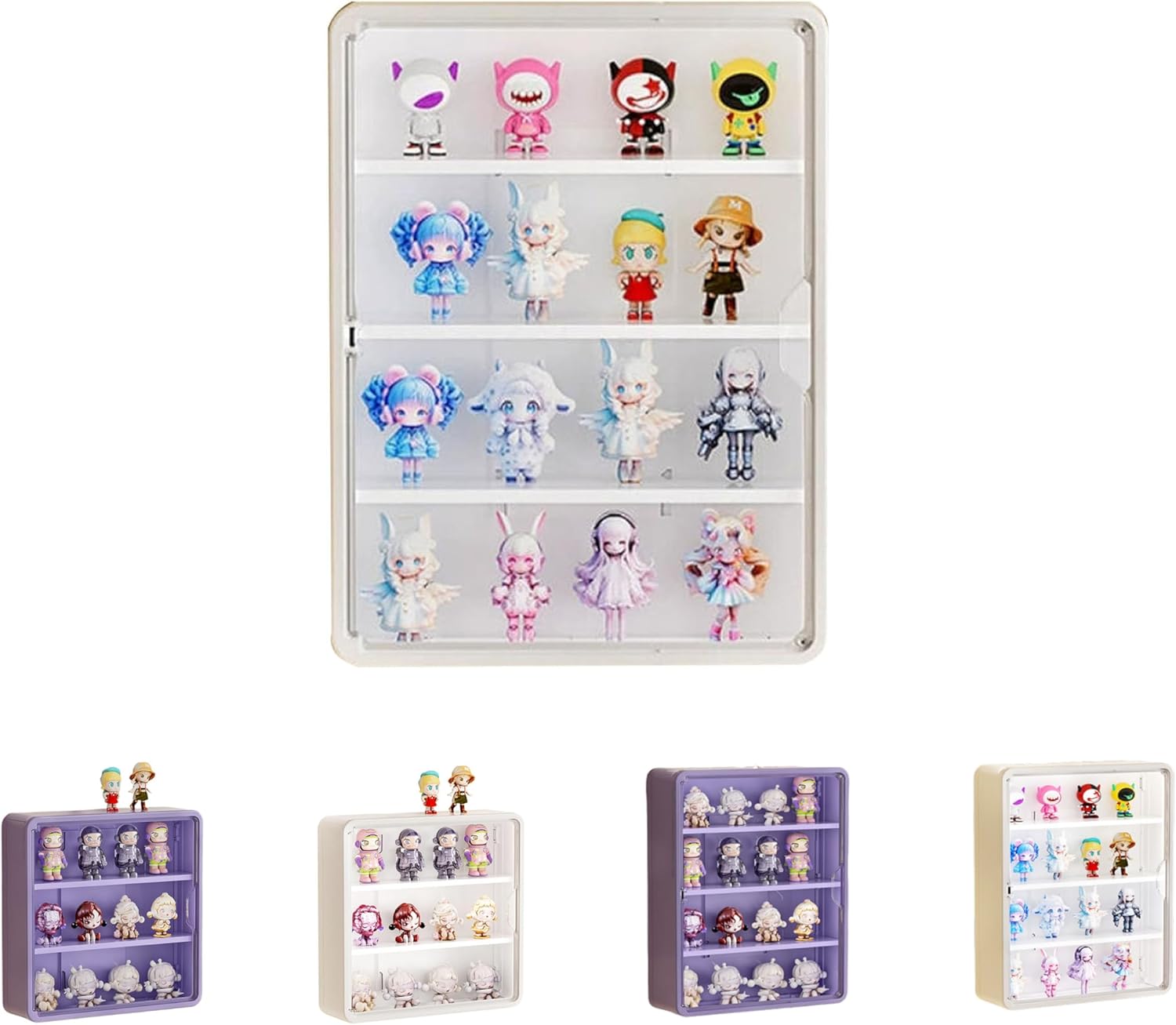 Blind Box Wall-Mounted Display Cabinet (White Small Size)