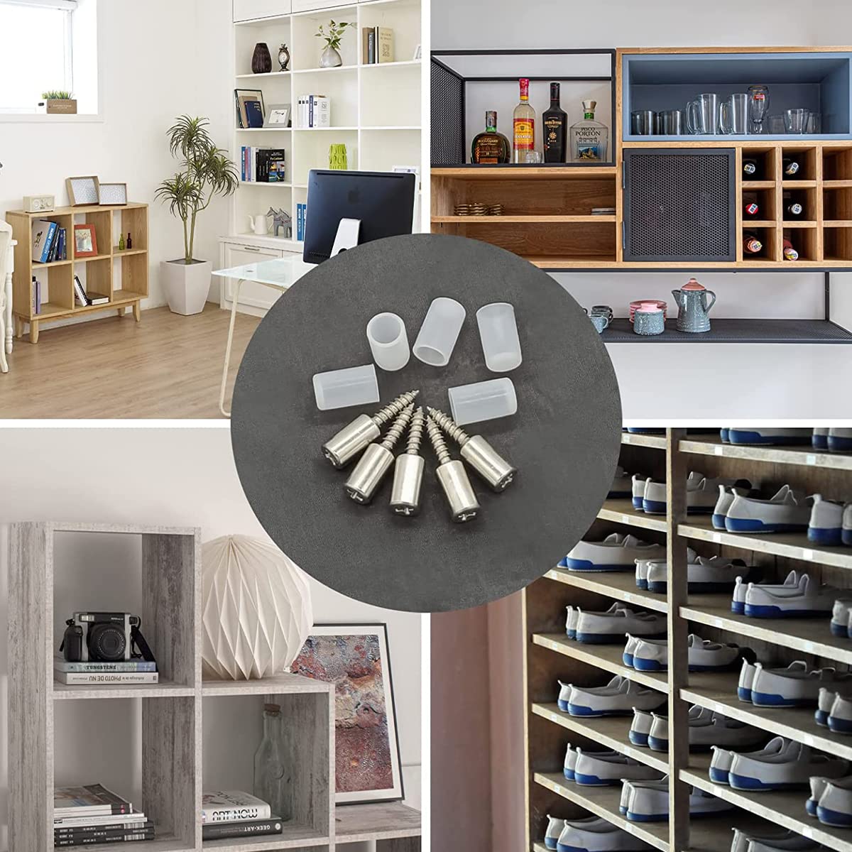 Soporte De Baldas, Pasadores De Soporte De Estante Tacos, Clavijas De Soporte Baldas Armario, Con Funda De Goma, Para Estanteria, Estanteria Cocina, Zapatero, Armario (30 Piezas
