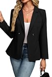 Womens Blazer Business Casual - Long Sleeve Slim Fit Work Office Suit Jacket with Pockets