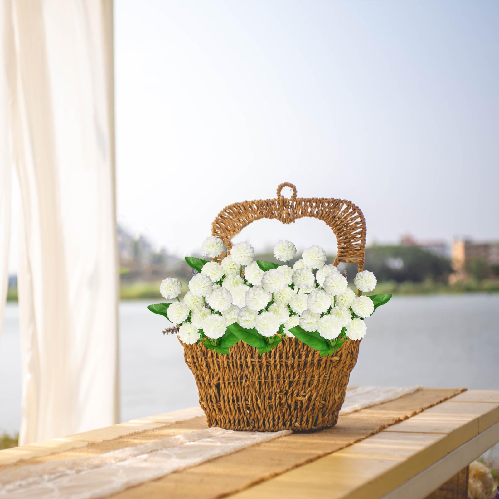 astylishome Artificial Flowers Hydrangea 36 PCS Realistic Long Stem 38 cm Fake Bouquets for Wedding Home Hotel Party Garden Decoration Floral Arrangement White 0501 - Image 4