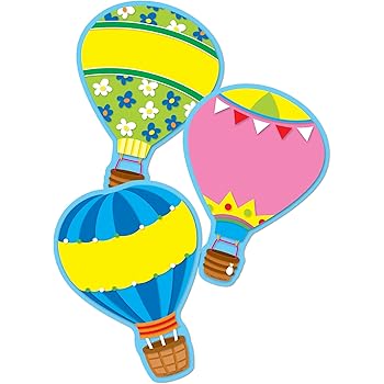 Amazon Com Carson Dellosa Hot Air Balloons Colorful Cut Outs Classroom Decor 36 Pieces Themed Classroom Displays And Decoration Office Products