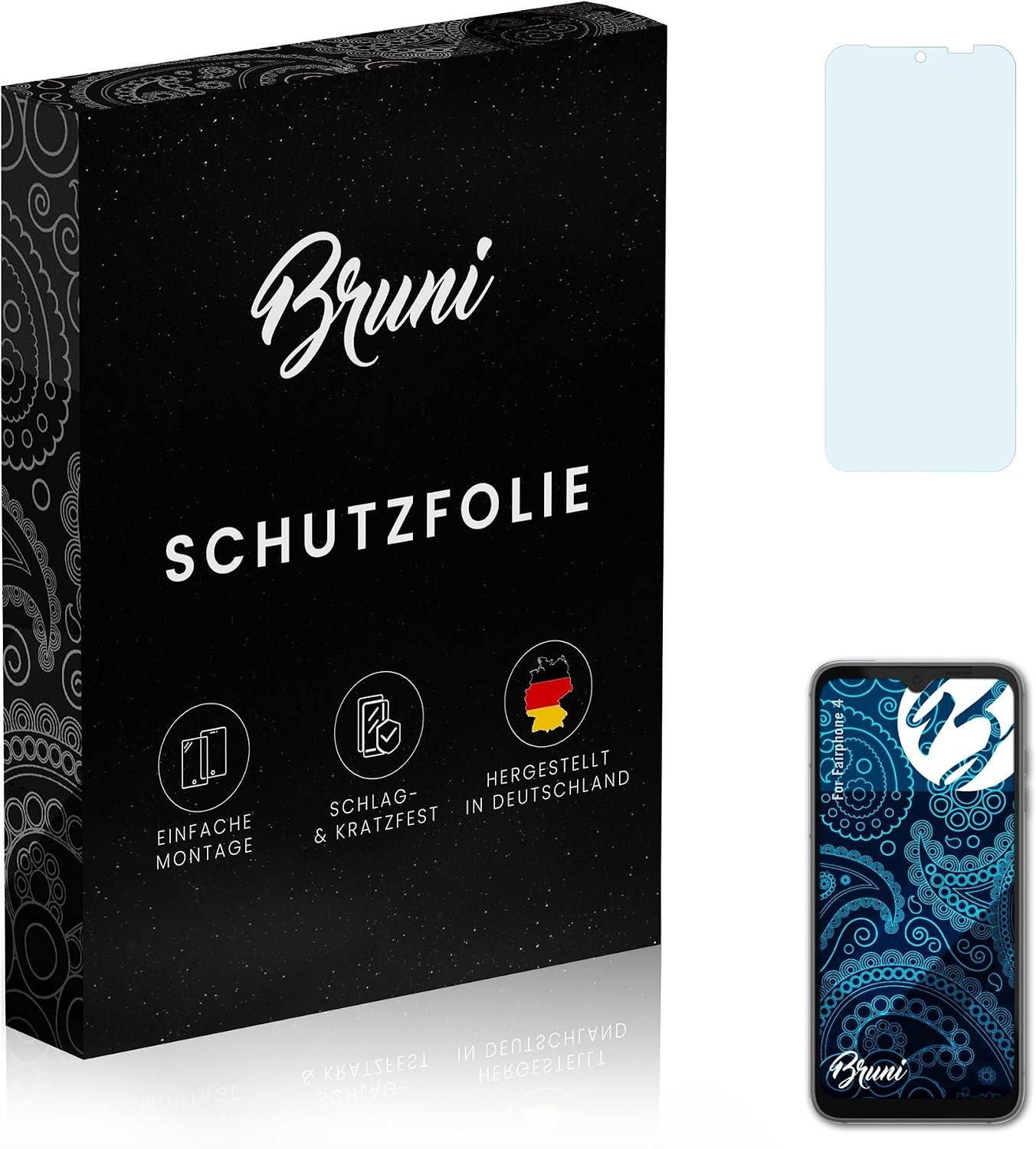 Bruni Screen Protector compatible with Fairphone 4 Protector Film, crystal clear Protective Film (2X)