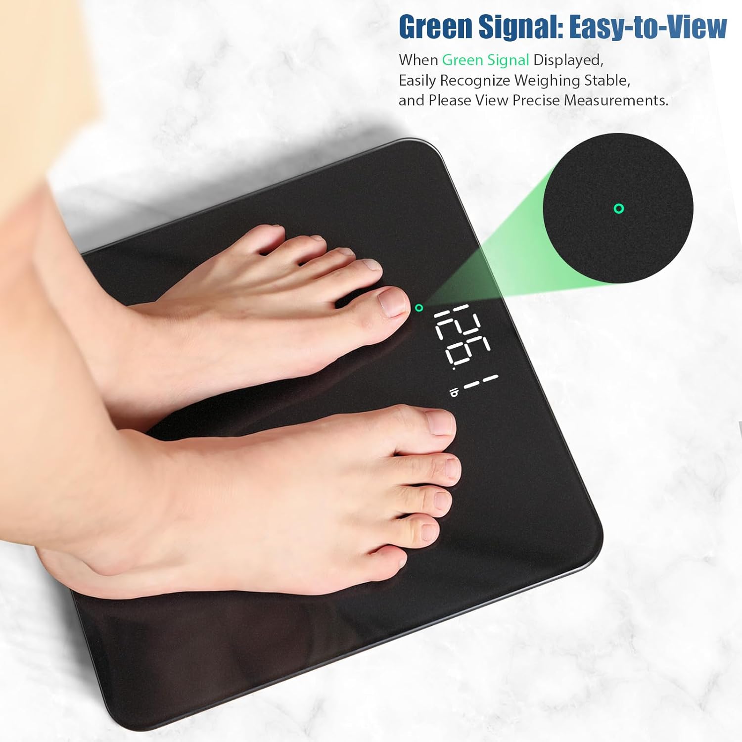 Vitafit Scale for Body Weight, High Accuracy 0.1lb by Our Professional Factory Since 2001, Digital Weight Scale LED and Step On, 3*AAA Batteries Included, 400lb/182kg, Spray Silver Black - Image 3