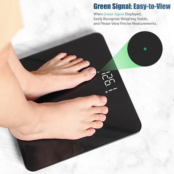 Vitafit Scale for Body Weight, High Accuracy 0.1lb by Our Professional Factory Since 2001, Digital Weight Scale LED and Step On, 3*AAA Batteries Included, 400lb/182kg, Spray Silver Black - 3