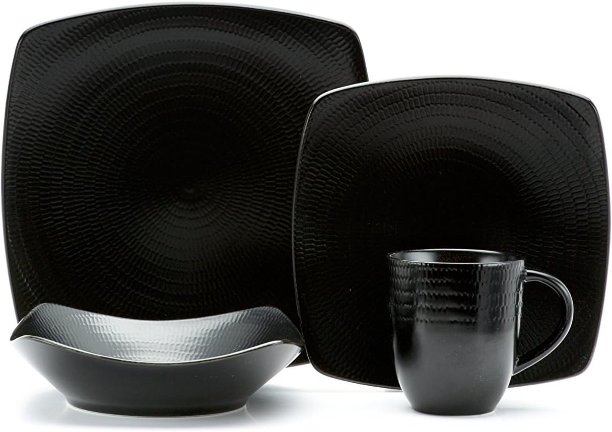 Black Rice 16-Piece Dinnerware Set