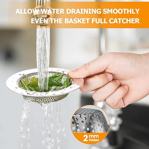 Miniatura 6 de Tapón para fregadero de cocina y colador de drenaje para fregadero de cocina, colador de drenaje y cubierta de drenaje para fregadero de cocina,