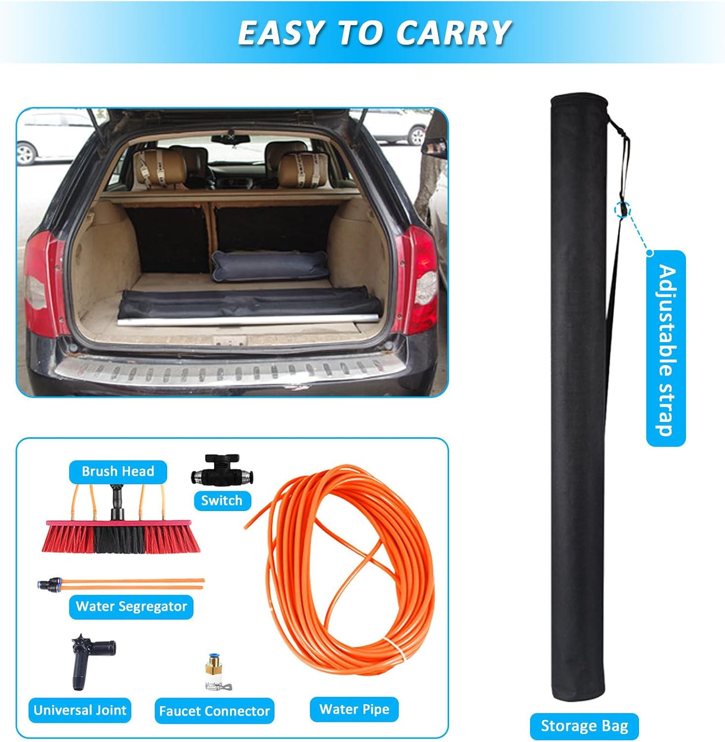Window Cleaning Pole Water Fed Telescopic Brush Professional Window Cleaning Equipment Kit Extendable Cleaner Conservatory Roof Cleaning Photovoltaic and Solar Panels Window Cleaning Tool