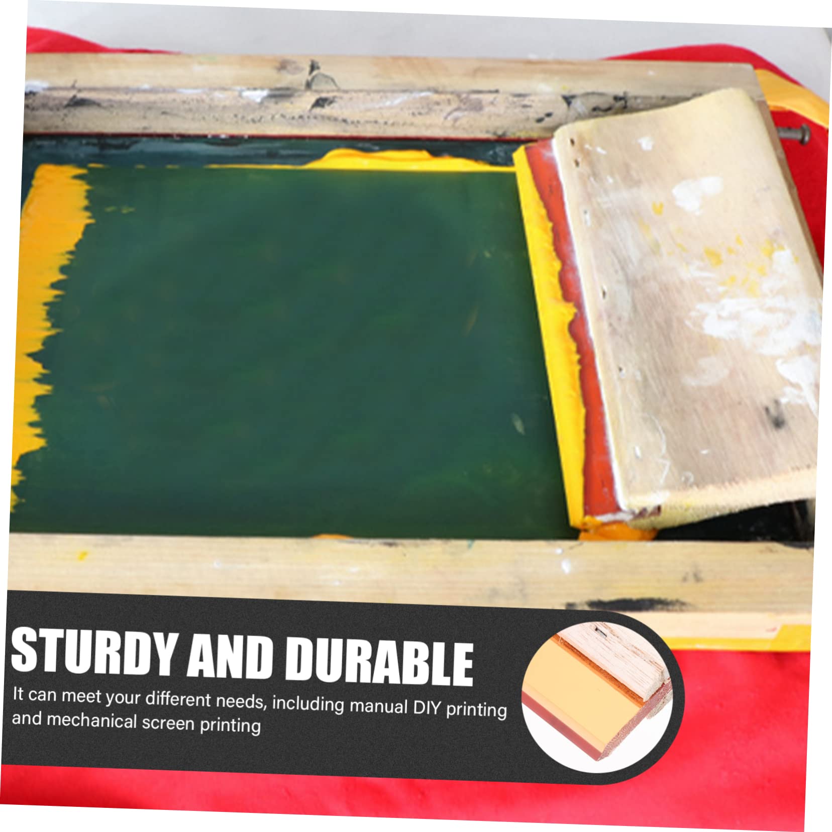 IWOWHERO Water and Oil Dual Use Wooden Squeegee Ink Scraper for Printing Supplies Durable Simple Ink Scraping Tool