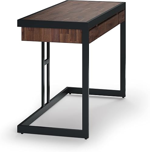 Miniatura 75 de SIMPLIHOME Erina Desk - Escritorio de madera maciza de acacia y metal de 60 pulgadas de ancho en color marrón carbón envejecido, mesa industrial