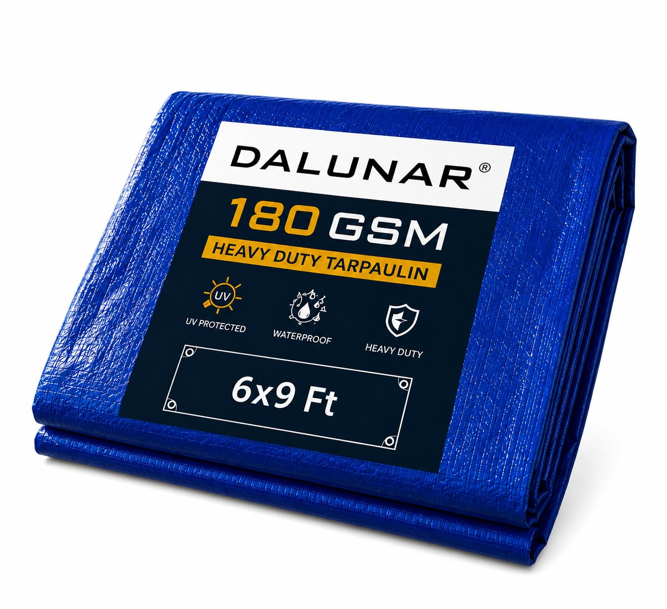 DALUNAR Waterproof Tarpaulin Sheet 9x12 fit 180 GSM, HDPE UV Treated, Heavy Duty, Multipurpose Cover for Sun, Rain & Roof Protection — Amazon image 8