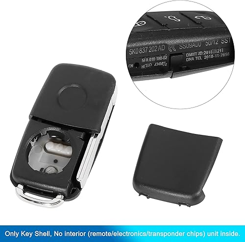 Miniatura 5 de uxcell Nuevo reemplazo Flip plegable remoto clave caso Shell 5K0-837-202 para VW Beetle Caddy Jetta 2011-2013