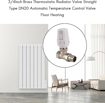3/4Inch Brass Thermostatic Radiator Valve Straight Type DN20 Automatic Temperature Control Valve Floor Heating