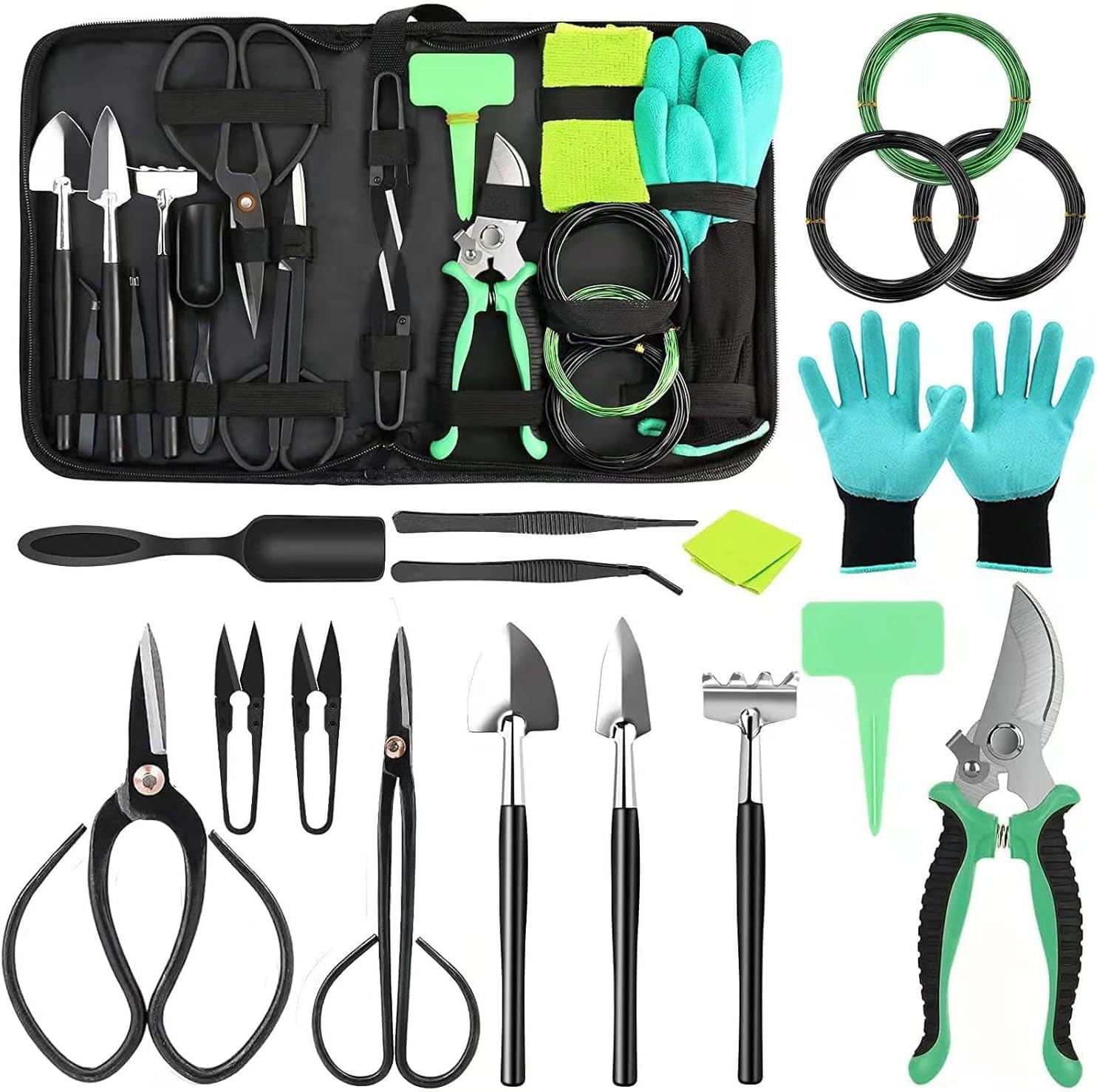 24-Piece Bonsai Trimming Tool Set with Case