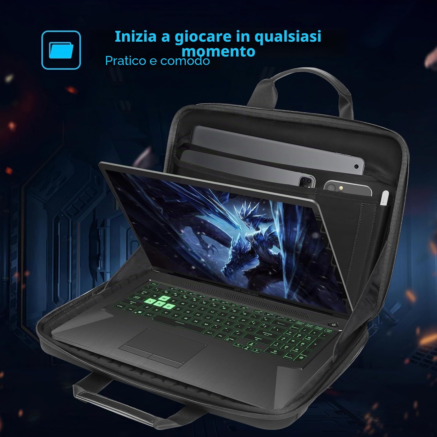Smatree 17-18 pollici Laptop Case Borsa rigida compatibile con 18 pollici Alienware m18, per 17,3 pollici Alienware x17 R2 / m17 R5 Gaming Laptop Custodia rigida (A800XL)