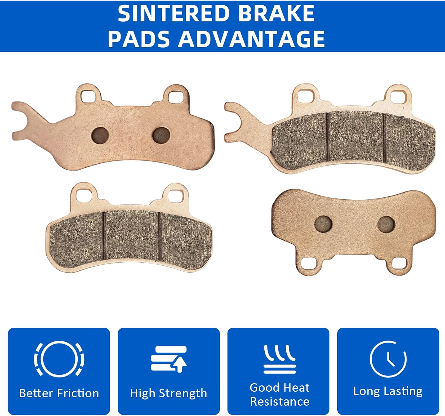 Front & Rear Brake Pads Sintered for Can Am Maverick X3 Sport/Trail 800/1000 2017-2021 Defender 6x6/Max/Pro