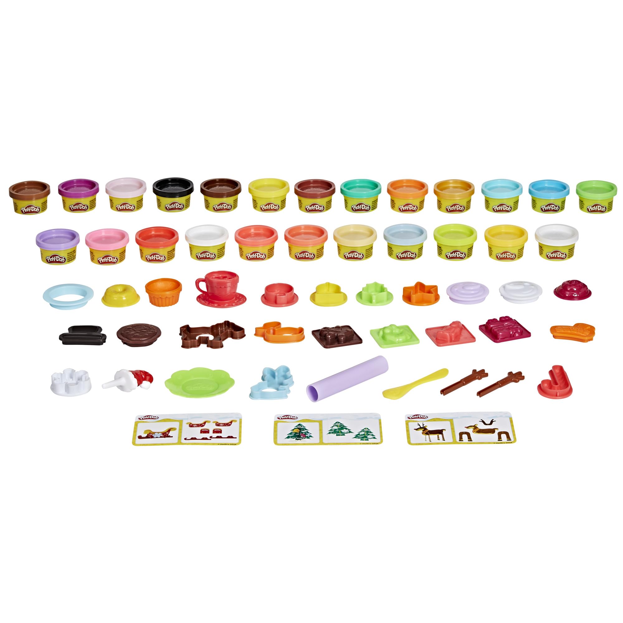 Hasbro Play-Doh, Calendario dell'Avvento per Bambini e Bambine, Arti e Mestieri Creativi, Ottima Idea Regalo, Contiene 24 Colori e 28 Accessori Festivi, 3+ Anni