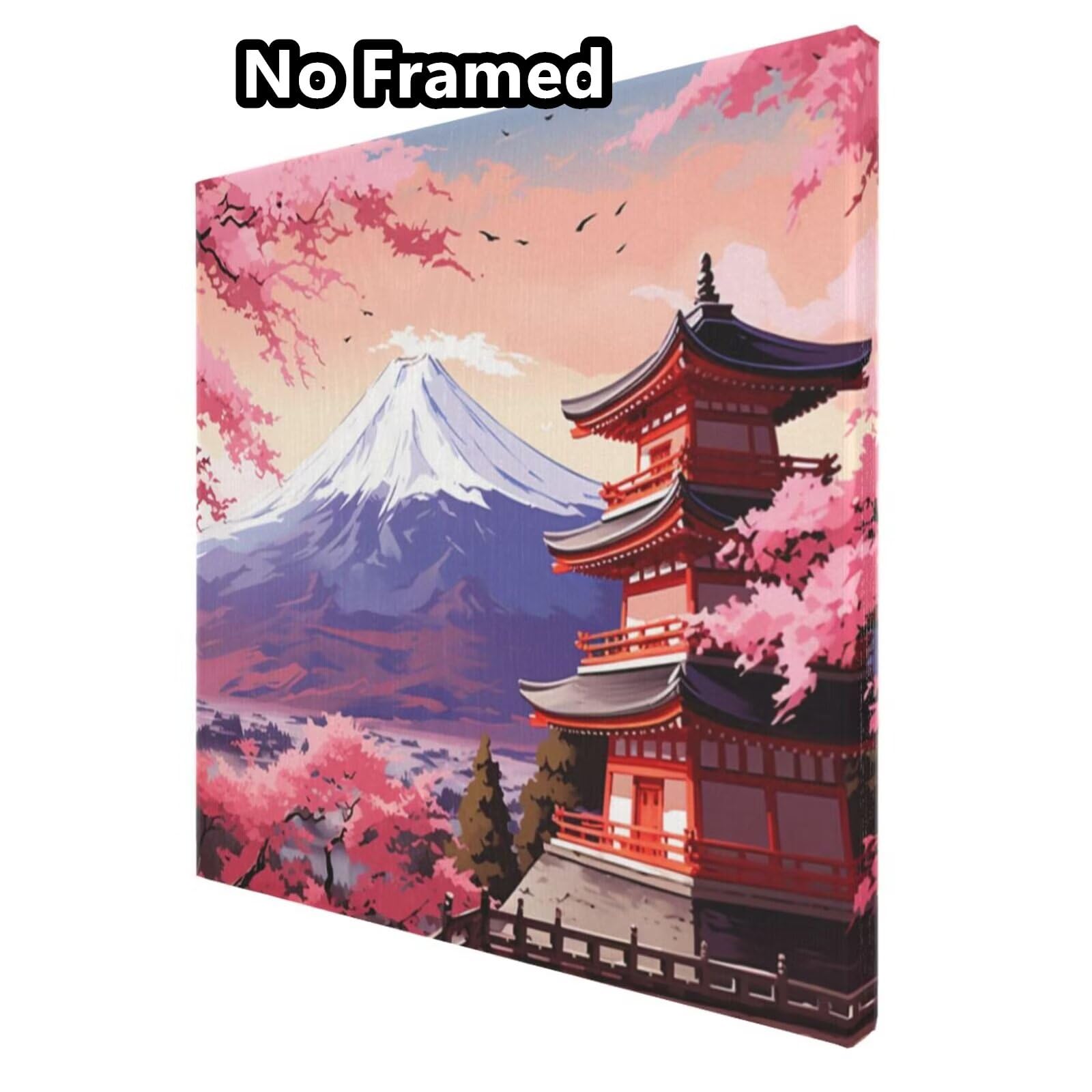 Malen nach Zahlen MK162 Malen-nach-Zahlen-Set für Erwachsene, Motiv: Berg Fuji, Japan, Malen nach Zahlen für Anfänger, Acryl-Peinture a Numero, Ölgemälde, Kunsthandwerk Kits für Wanddekoration – (65 x