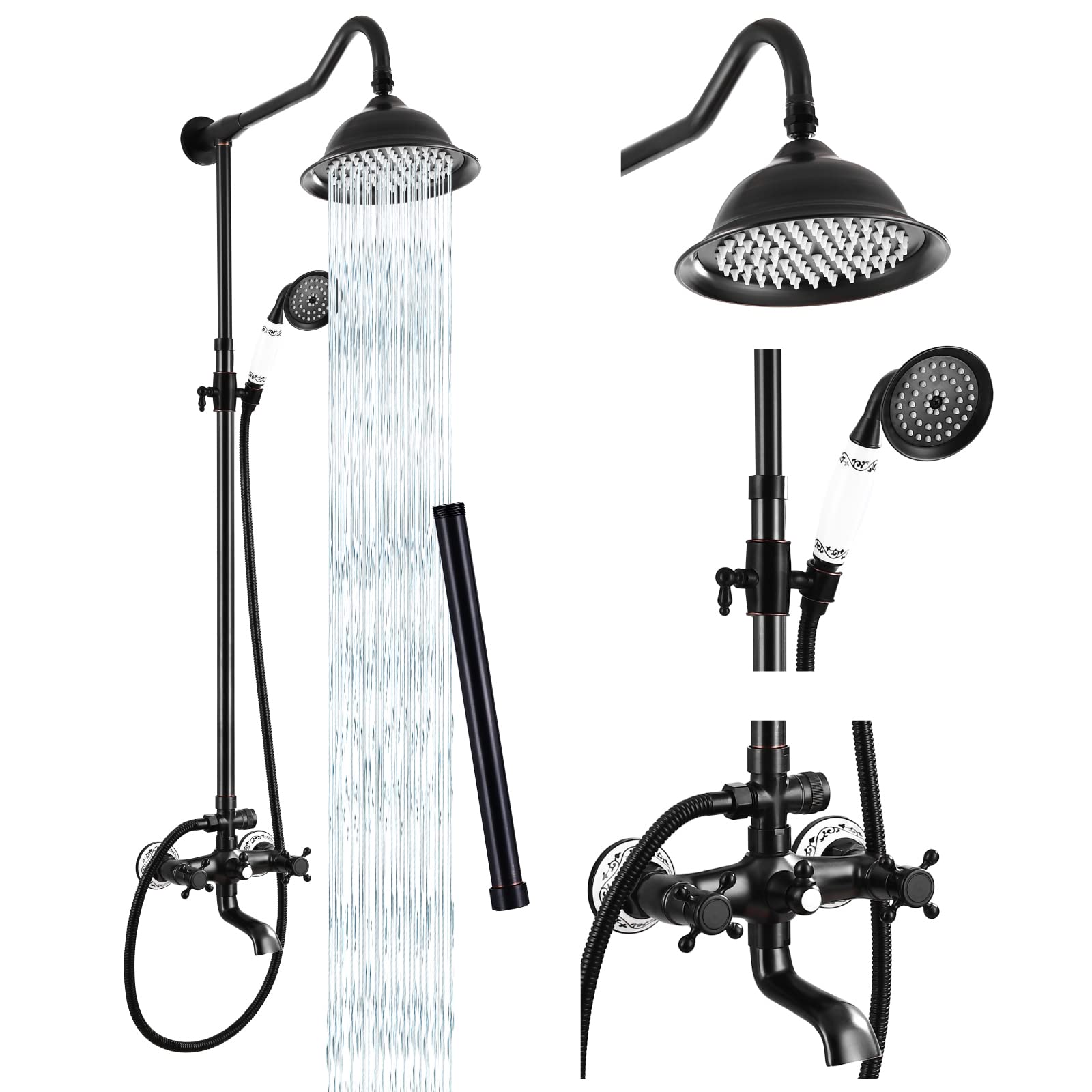 Buy Shower Faucet Set Complate Oil Rubbed Bronzed Shower System 8 Rain