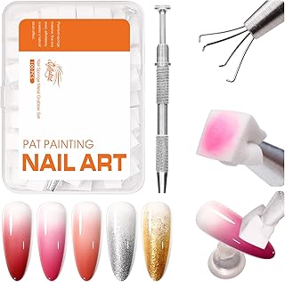 100PCS Nail Art Sponges With Grabbing Pen for Ombre, Professional Soft S...