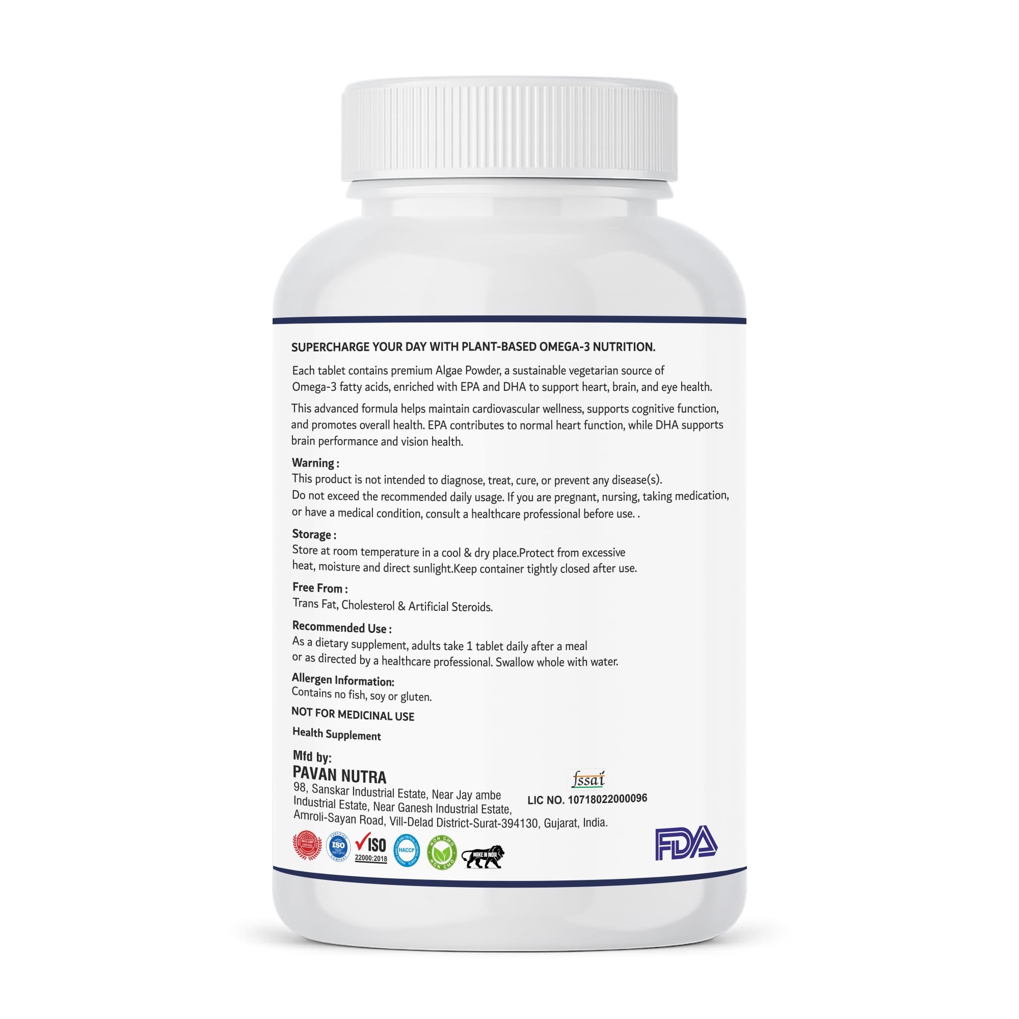 SupHerb Omega-3 Vegan Tablets – Plant Based Omega 3 from Marine Algae, DHA 150mg & EPA 450mg, Supports Heart, Brain & Eye Health, Sustainable Fish Oil Alternative, Soy Free & Gluten Free, 60 Vegan Tablets — Amazon image 7