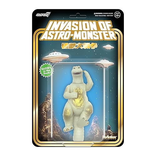 Super7 Toho Godzilla '65 Victory Celebration (Glow in The Dark) Reaction Figure - 3.75" Toho Godzilla Action Figure Classic Monster Movie Collectibles and Retro Toys - Godzilla 1965 (Glow)