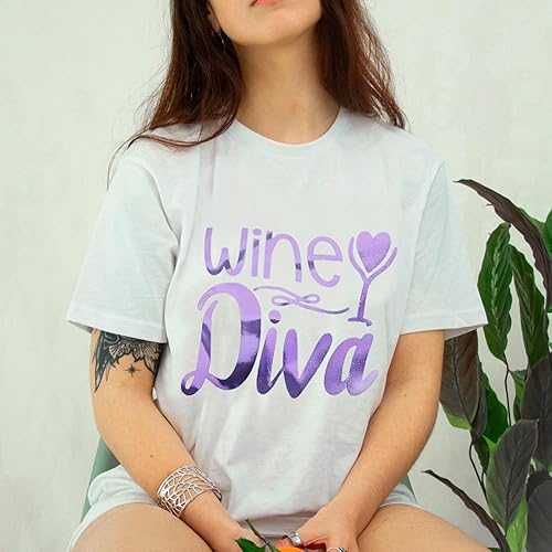 Miniatura 4 de WRAPXPERT Rollo de vinilo metálico suave de transferencia de calor, cromado, de 12 x 5 pies, vinilo para planchar para camisas, fácil de cortar y