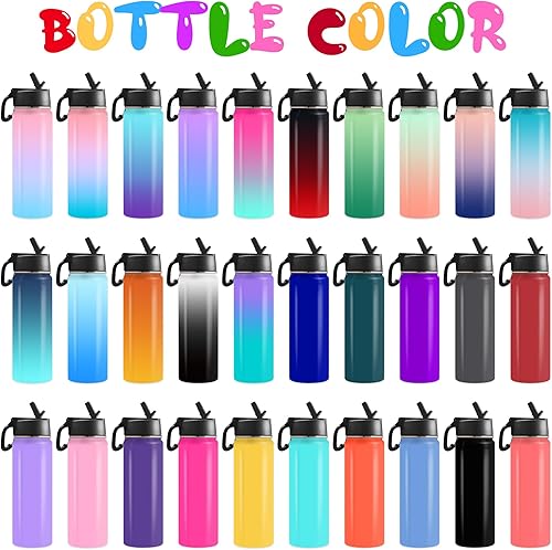 Miniatura 4 de YesCustom Botella de agua personalizada para niños con tapa de pajilla, botella de agua deportiva de acero inoxidable personalizada con nombre o