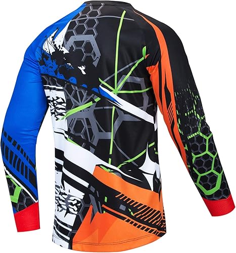 Miniatura 2 de JPOJPO Jersey de ciclismo para hombre, camiseta de manga larga, para jóvenes, todoterreno, para motocicleta, ropa de bicicleta, anti-UV