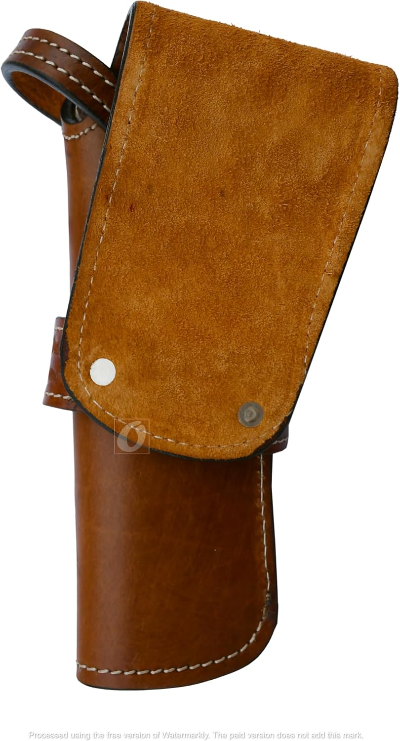 Western Holster SIX Shooter Holder Revolver Gun Cover Pistol Floral Tooled TAN Leather Double Action Single Action Universal FIT Holsters