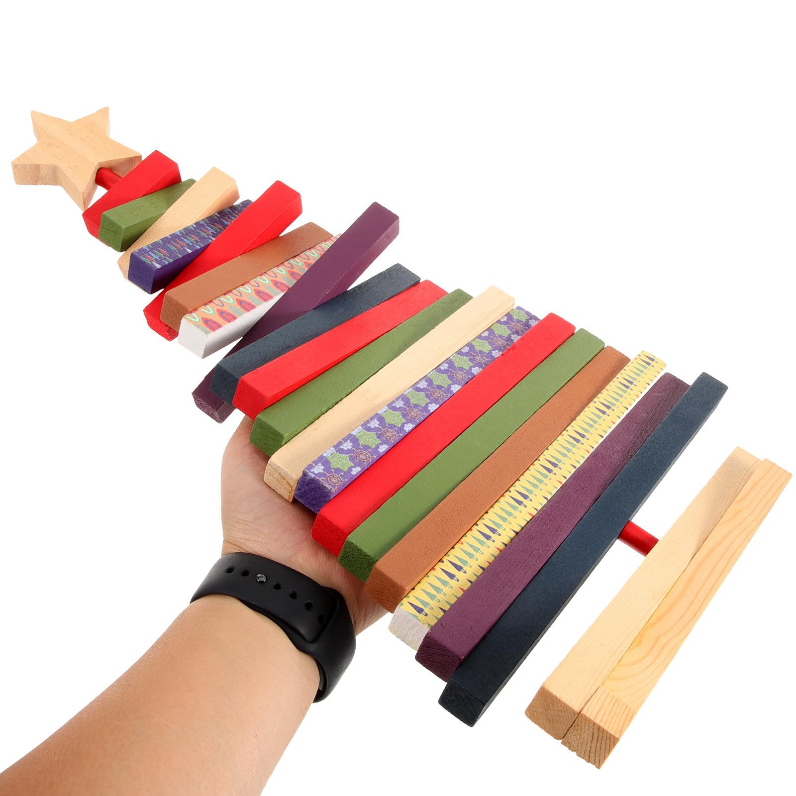 Adorno para Árbol de Navidad de Escritorio Giratorio de Madera, Decoración Navideña de Mesa Grande, Modelo Artesanal para Decoración Festiva Hogareña