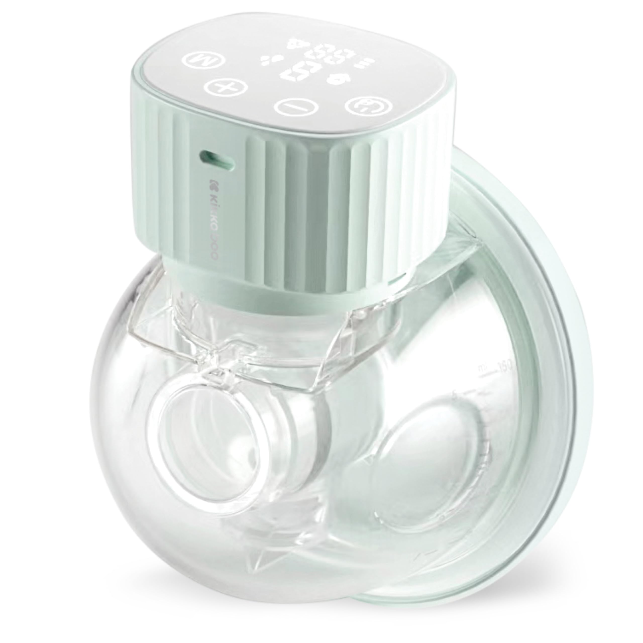 KikkaBoo Sacaleches Eléctrico Manos Libres y Portátil NOA, Extractor de Leche Materna, 3 Modos y 9 Niveles, Pantalla LED, Memoria, Fácil de Limpiar, Menta