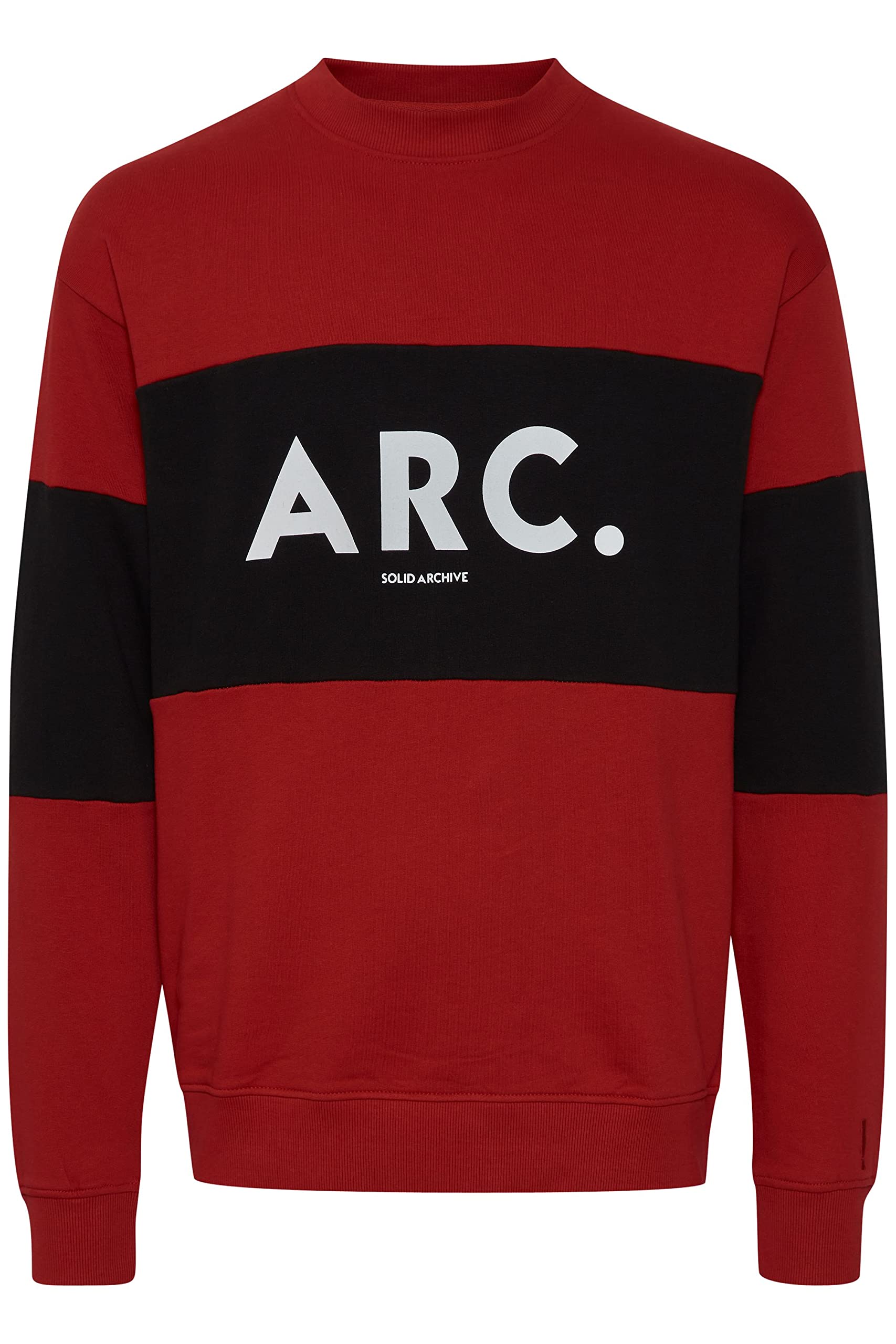 !Solid SDCaius Herren Sweatshirt Pullover Pulli mit Rundhalsausschnitt O-Neck Color Block Design Print
