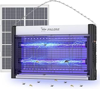 PALONESolar Bug Zapper Outdoor, USB Rechargeable UV Mosquito Zapper, 8W Solar Panel Fly Zapper with 3M Cable, 4000V Indoor Electric Bug Zapper for Outdoor, Patio, Backyard, Balcony