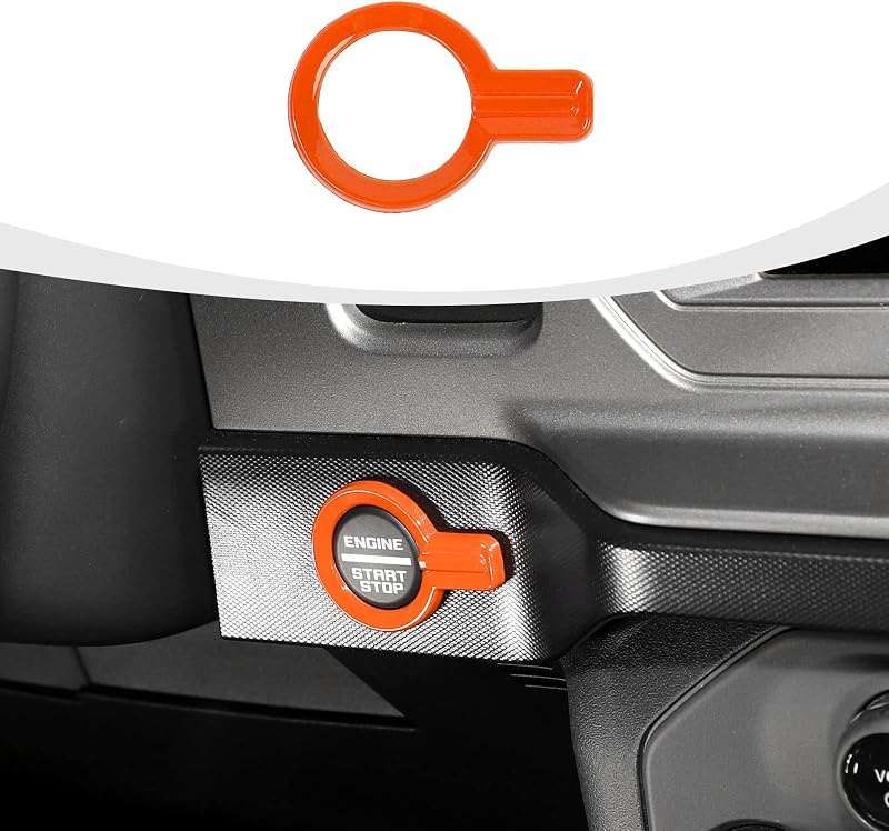 Capa do Botão Start Stop RAZPOY para Ford Bronco 2021–2026, ABS Laranja