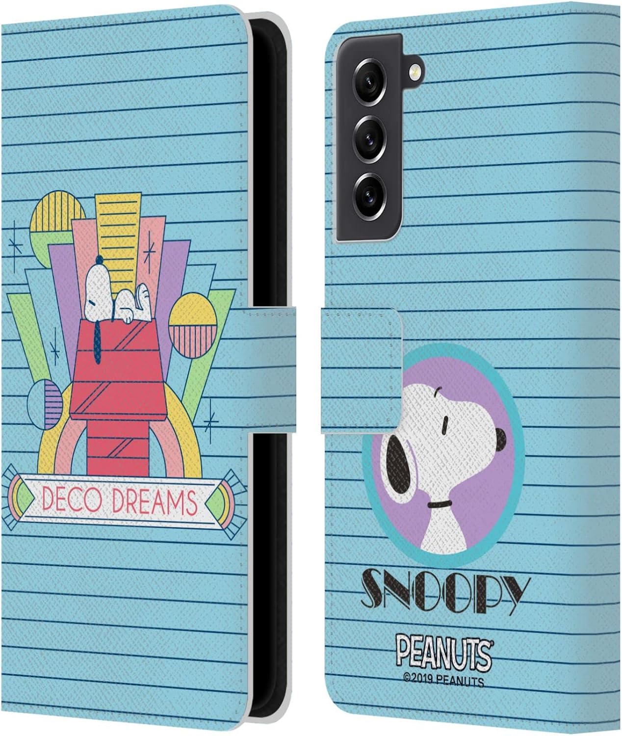 Head Case Designs Officially Licensed Peanuts House Dreams Snoopy Deco Dreams Leather Wallet Case Compatible with Samsung Galaxy S21 FE 5G