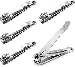 5PCS Nail Clippers Professional Toenail Clippers Nail Cutter Stainless Steel Fingernail Clippers with Swing Out Nail File Toe Nail Clippers for Men and Women