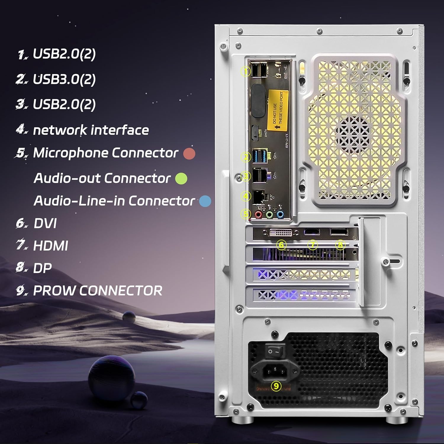 STGAubron Gaming PC Desktop Computer, Intel 10th Gen G5905 3.5G, Radeon RX 580 16G, 16GB DDR4, 1TB SSD, WiFi 6, BT 5.0, RGB Fan x5, Windows 11 Home, White
