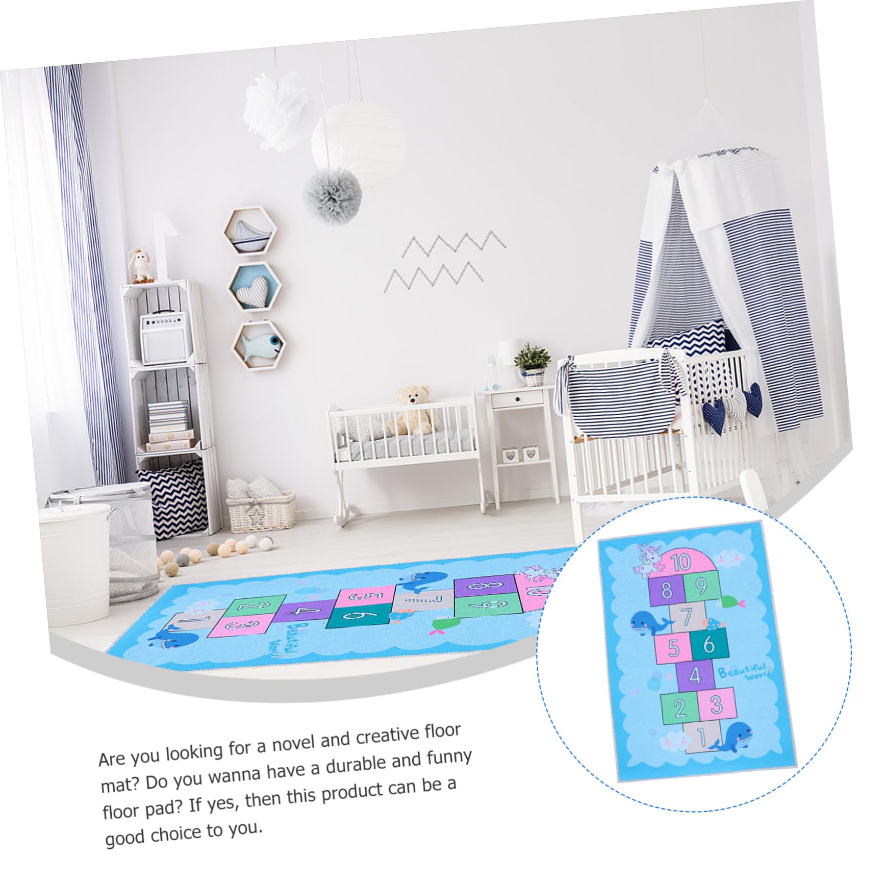 Cabilock Children's Play Mat Fun Decorative Rug Anti-Skid Pad Comfortable Safe for Boys and Girls