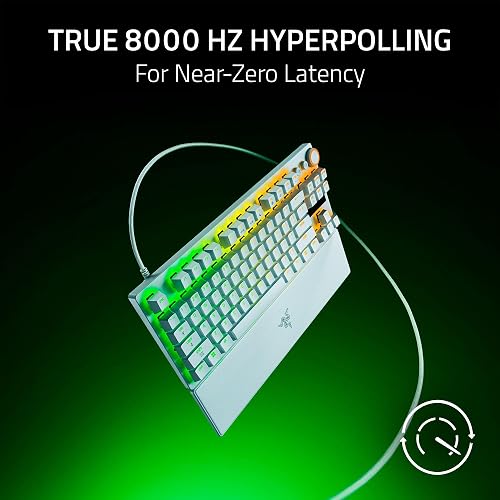 Razer Huntsman V3 Pro TKL 8KHz Esports Gaming Keyboard: Gen 2-8000Hz Analog Optical Switches Polling Snap Tap - Quick Trigger - Adjustable Startup - Multimedia Control - 4