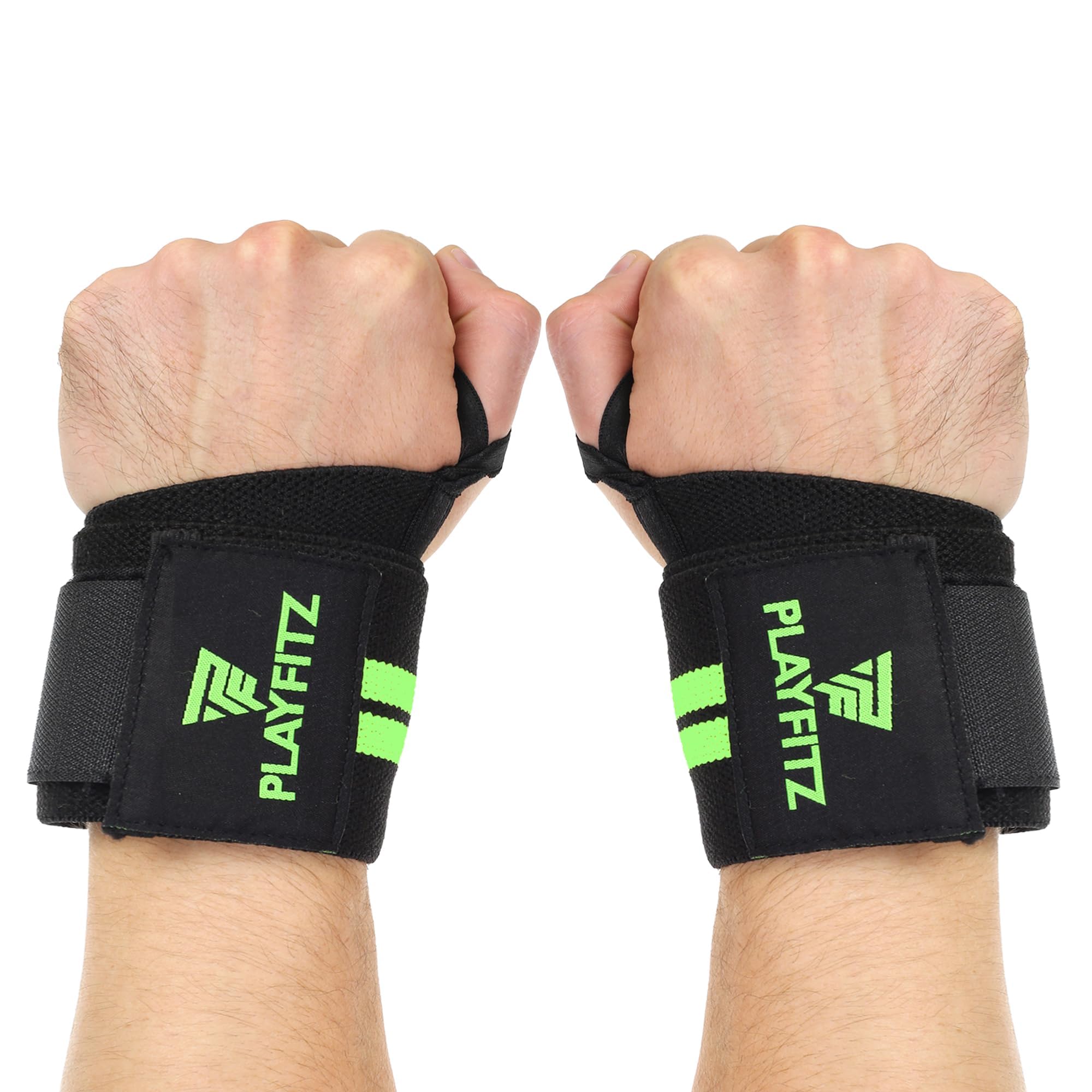PLAYFITZ Bolt Weight Lifting Wrist Supporter for Gym Wrist Band with Thumb Loop - Professional Wrist Straps for Powerlifting, Bench Press, Bodybuilding, Deadlift for Men & Women (Neon, 1 Pair) (B0CDS4YJQQ) Amazon Price History, Amazon Price Tracker