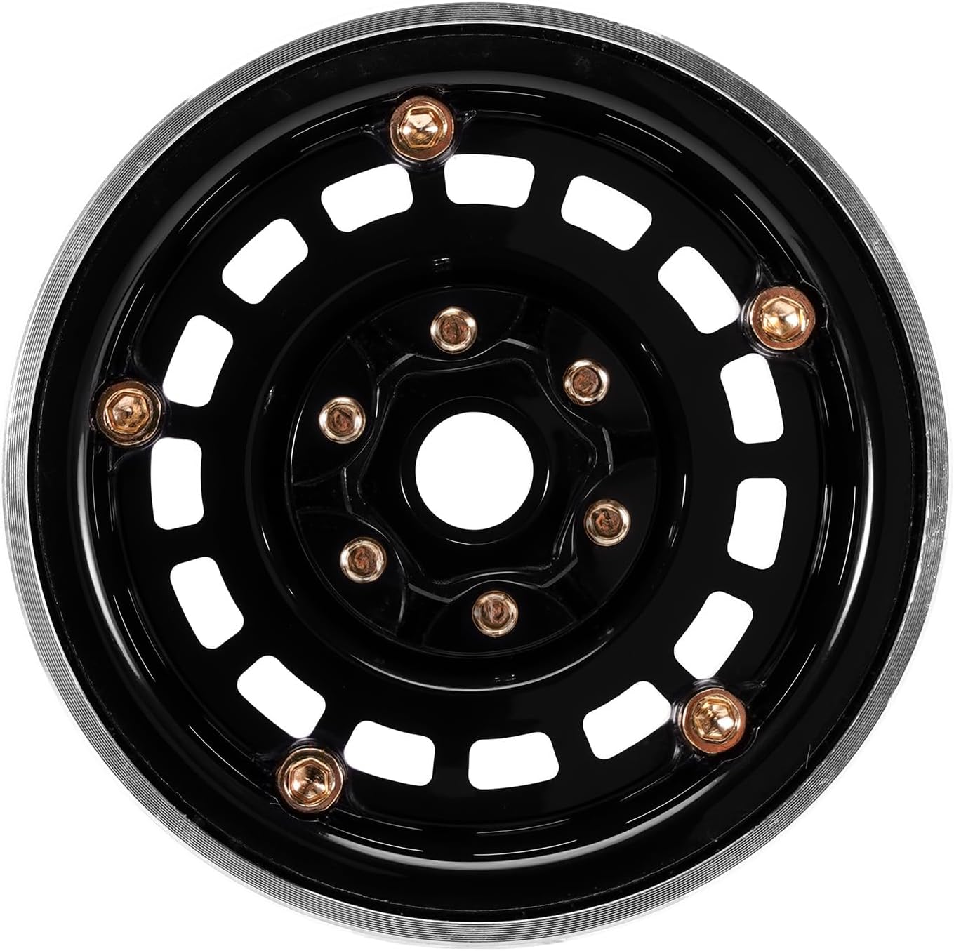 INJORA CNC Aluminum -10mm Offset 1.9" Wheels for 1/10 RC Crawlers Upgrade(Black)