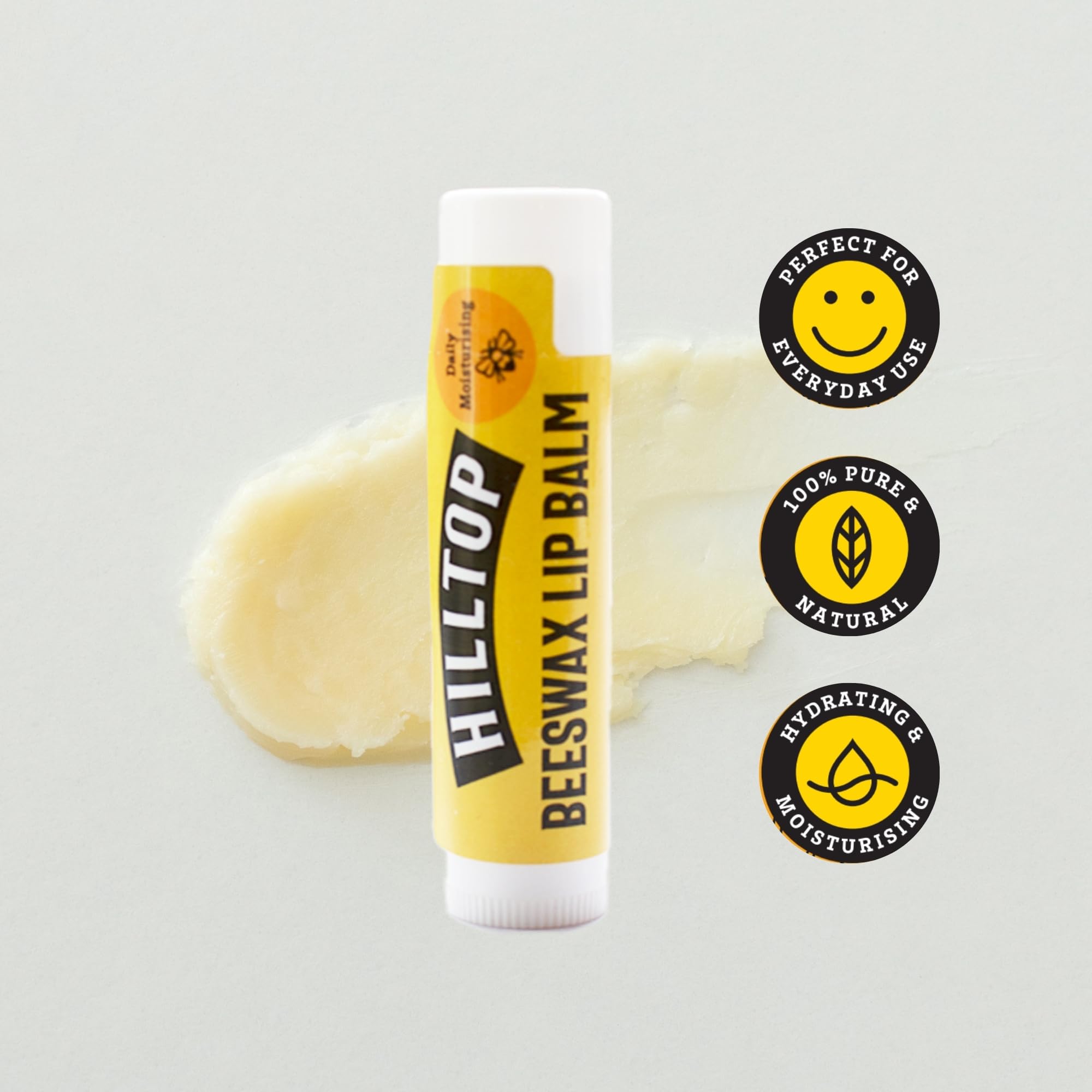 Hilltop Honey - Original Beeswax Lip Balm - Moisturising - 4 pack (4x4.5g), Clear - Image 3