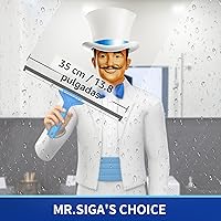 Vista 2 de MR. SIGA combo para limpieza de ventanas: rasqueta y limpiador de ventanas de microfibra. Tamaño: 35 cm